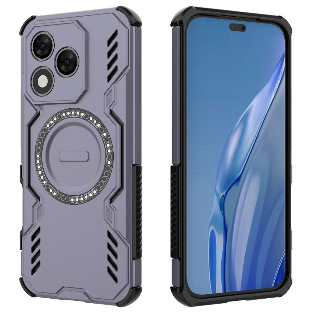 For Honor 400 Lite 5G Magnetisk Etui Butterfly Armor Hul Varmeafledning PC + TPU Telefoncover