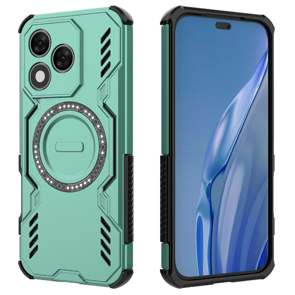 For Honor 400 Lite 5G Magnetisk Etui Butterfly Armor Hul Varmeafledning PC + TPU Telefoncover