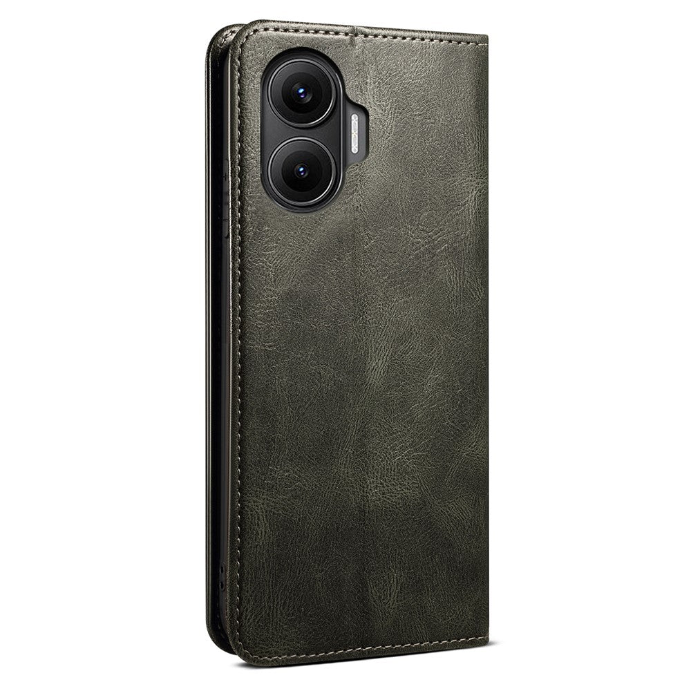For Xiaomi Poco F7 5G / Redmi Turbo 4 Pro 5G Case Crazy Horse Texture Waxy Leather Wallet Stand Phone Cover