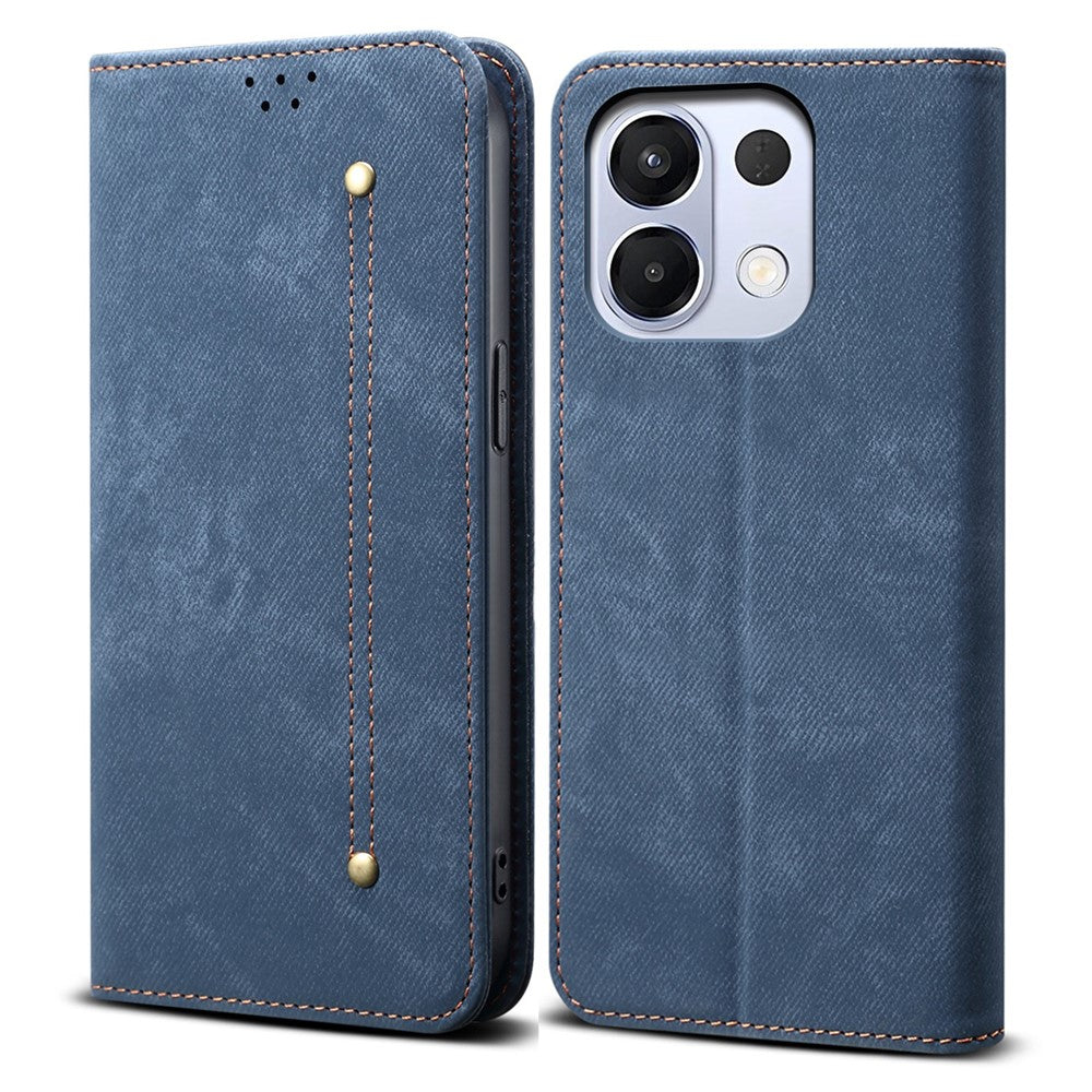 For Oppo K13 5G / K12s Case Jeans Cloth Texture Anti-Scratch Leather Stand Phone Cover