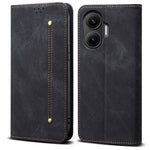 For Xiaomi Poco F7 5G / Redmi Turbo 4 Pro 5G Case Jeans Cloth Texture Anti-Scratch Leather Stand Phone Cover