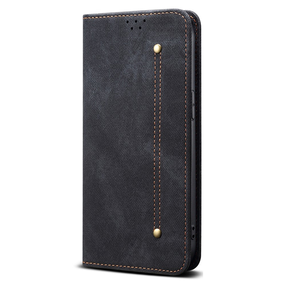 For Xiaomi Poco F7 5G / Redmi Turbo 4 Pro 5G Case Jeans Cloth Texture Anti-Scratch Leather Stand Phone Cover