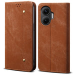 For Xiaomi Poco F7 5G / Redmi Turbo 4 Pro 5G Case Jeans Cloth Texture Anti-Scratch Leather Stand Phone Cover