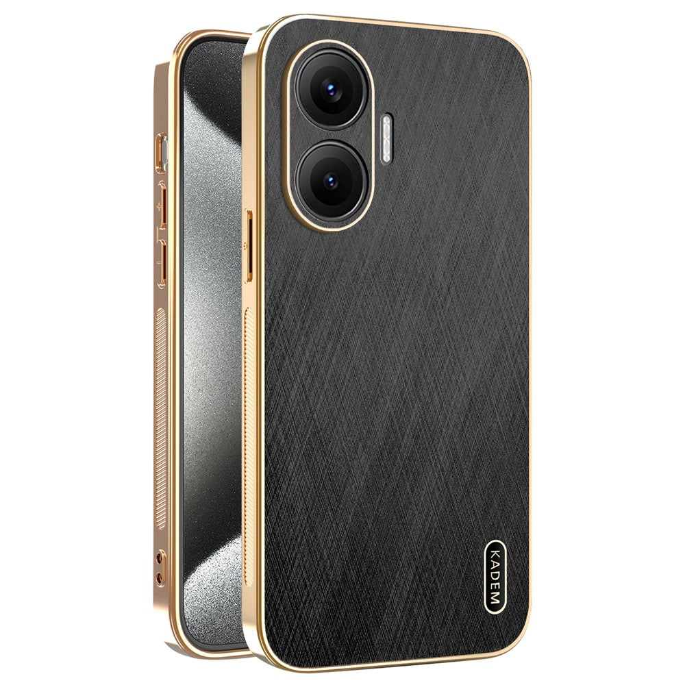 KADEM For Xiaomi Redmi Turbo 4 Pro 5G / Poco F7 5G Case Electroplating Silk Texture PU + TPU Phone Back Cover