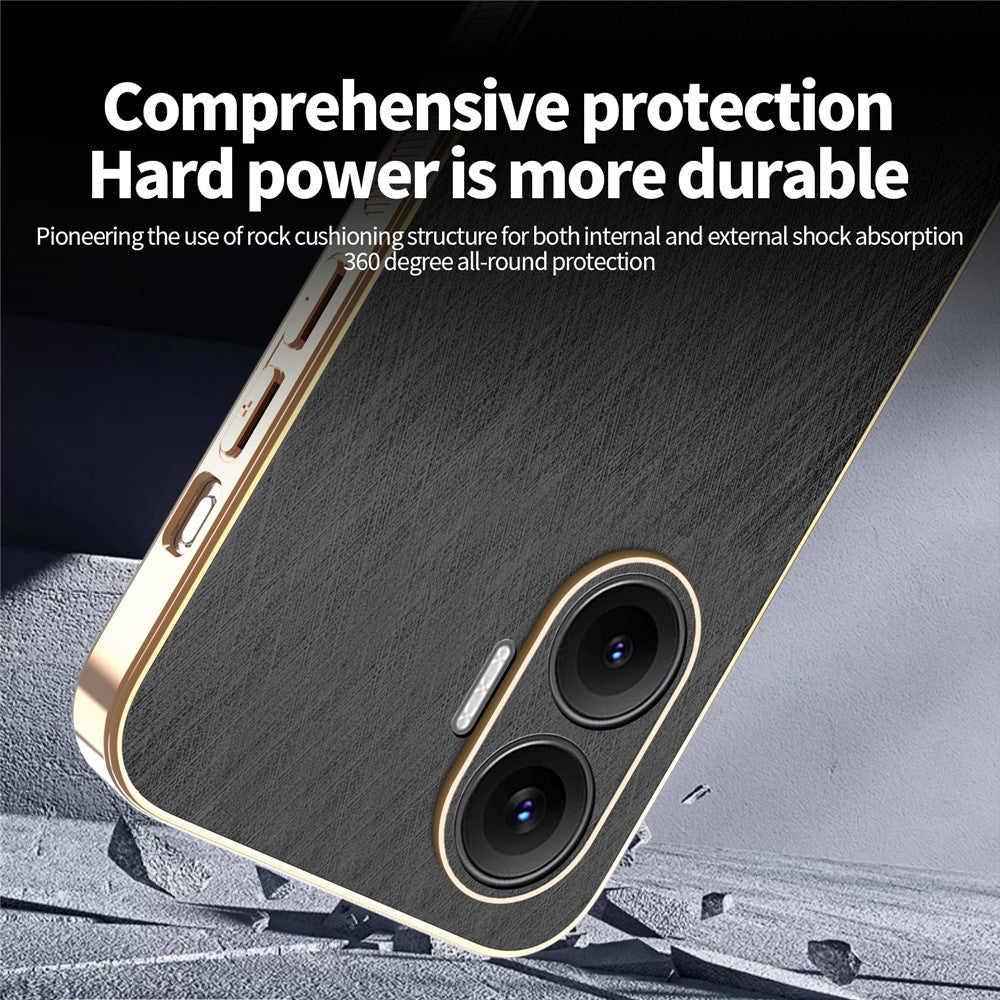 KADEM For Xiaomi Redmi Turbo 4 Pro 5G / Poco F7 5G Case Electroplating Silk Texture PU + TPU Phone Back Cover