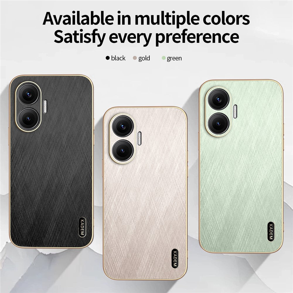KADEM For Xiaomi Redmi Turbo 4 Pro 5G / Poco F7 5G Case Electroplating Silk Texture PU + TPU Phone Back Cover