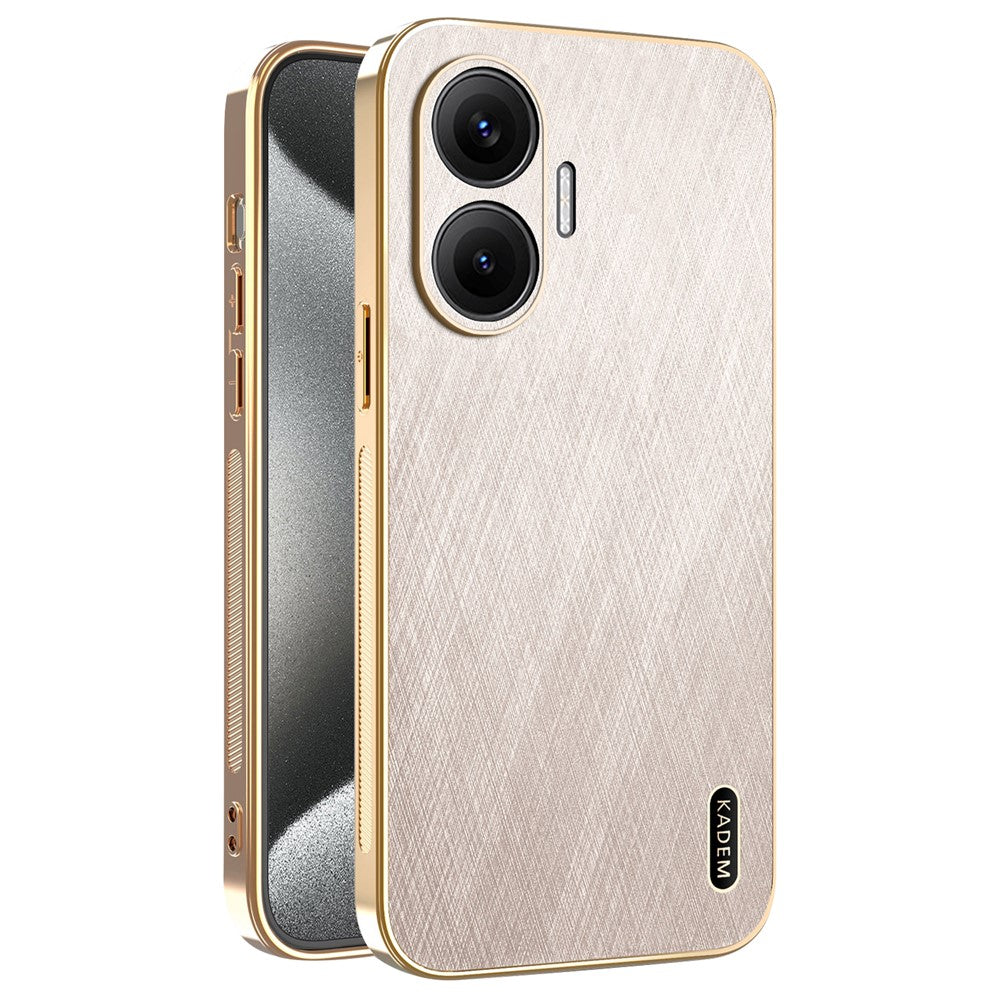 KADEM For Xiaomi Redmi Turbo 4 Pro 5G / Poco F7 5G Case Electroplating Silk Texture PU + TPU Phone Back Cover
