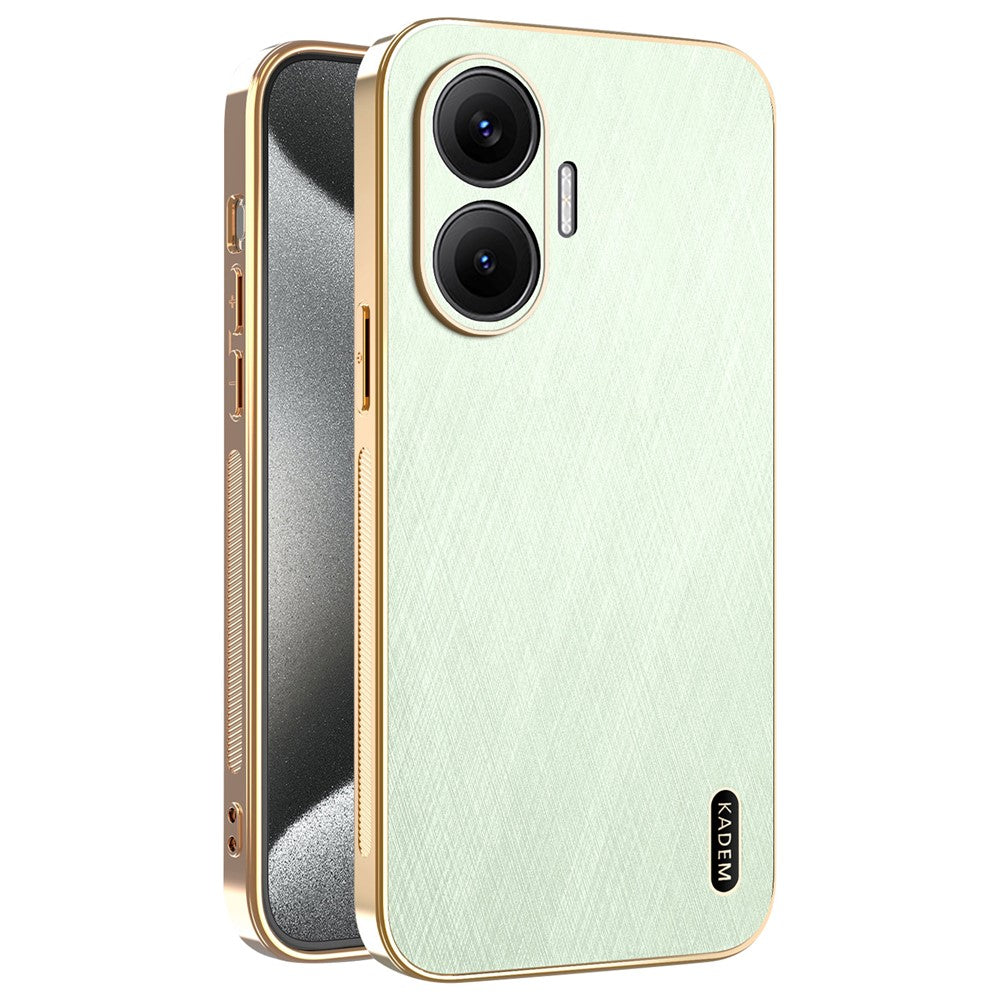 KADEM For Xiaomi Redmi Turbo 4 Pro 5G / Poco F7 5G Case Electroplating Silk Texture PU + TPU Phone Back Cover