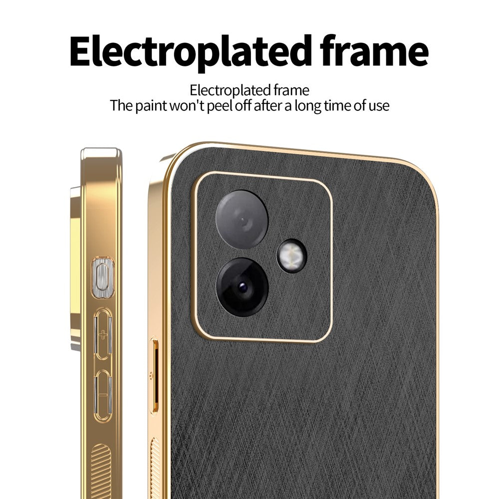 KADEM For Honor X60 GT 5G Case Electroplating Silk Texture PU + TPU Phone Back Cover