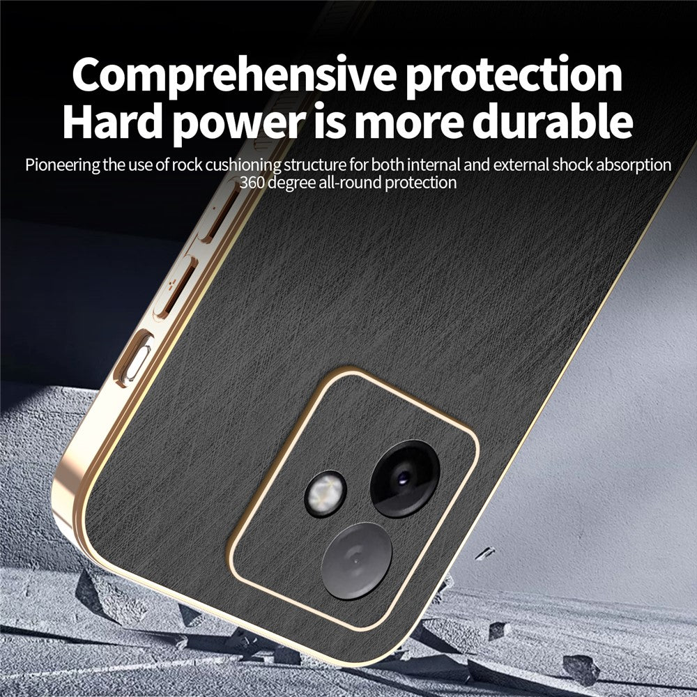 KADEM For Honor X60 GT 5G Case Electroplating Silk Texture PU + TPU Phone Back Cover