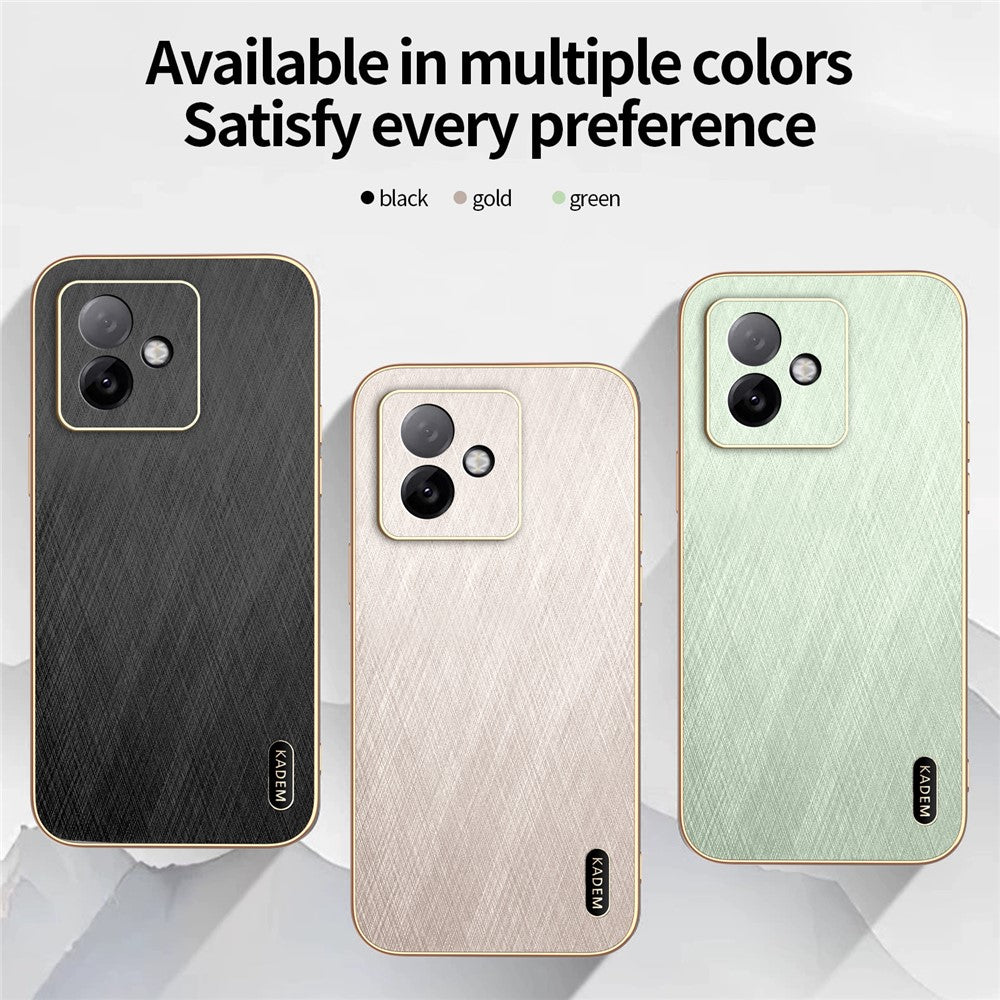 KADEM For Honor X60 GT 5G Case Electroplating Silk Texture PU + TPU Phone Back Cover