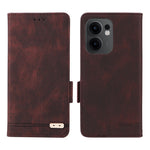 Oppo Reno13 F 5G (Reno 13 FS 5G) / 4G-skal, läderplånbok, fällbart mobilfodral med hårdvarudekor