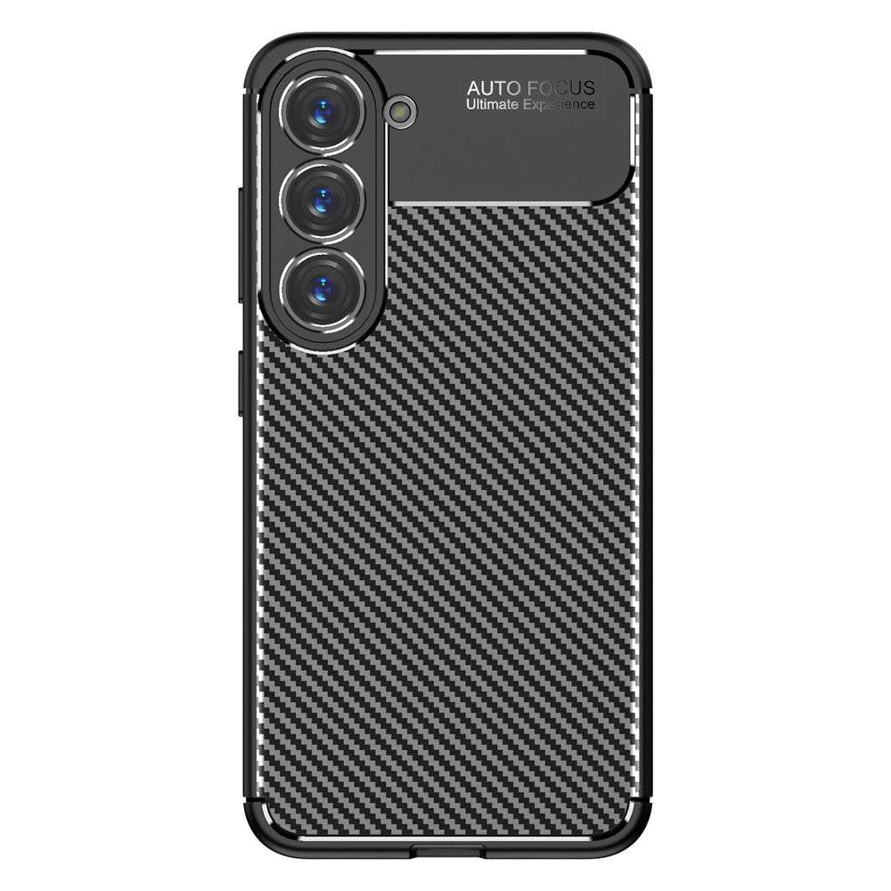 Samsung Galaxy S23+ Kolfiberstruktur Flexibelt TPU-mobilskal Stoppsäkert Bakstycke
