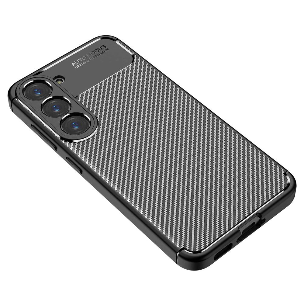 Samsung Galaxy S23+ Kolfiberstruktur Flexibelt TPU-mobilskal Stoppsäkert Bakstycke