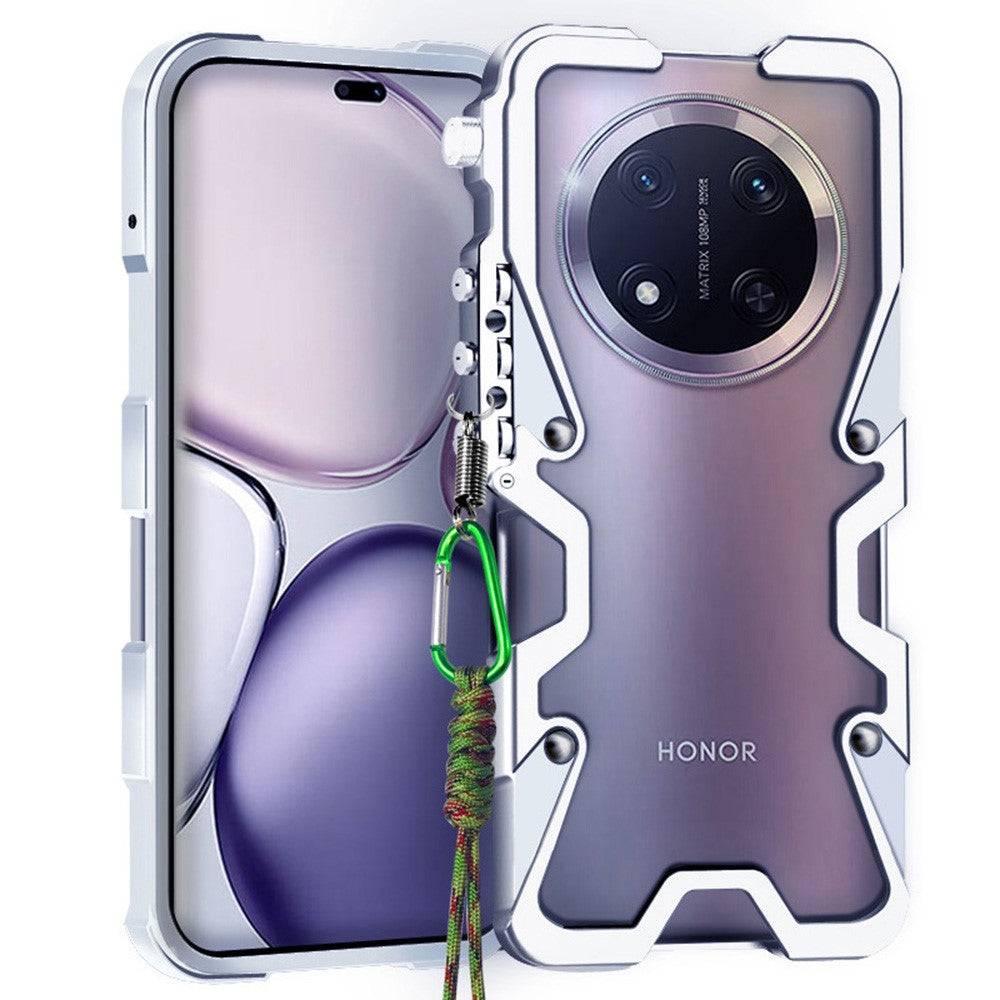 For Honor Magic7 Lite 5G / X9c 5G / X60 Pro 5G Bumper Case Aluminium Alloy Metal Phone Shell Cover with Strap