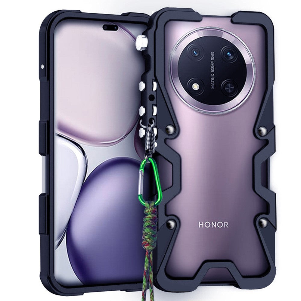 For Honor Magic7 Lite 5G / X9c 5G / X60 Pro 5G Bumper Case Aluminium Alloy Metal Phone Shell Cover with Strap