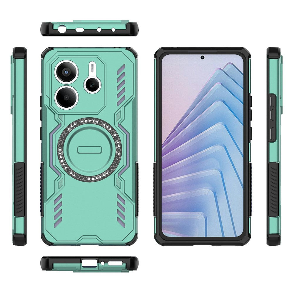 Xiaomi Redmi Note 14 5G Magnetiskt Skal Butterfly Armor Hollow Värmeavledande PC + TPU mobilskal