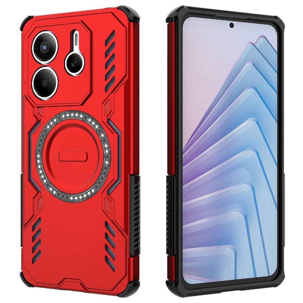 Xiaomi Redmi Note 14 5G Magnetiskt Skal Butterfly Armor Hollow Värmeavledande PC + TPU mobilskal