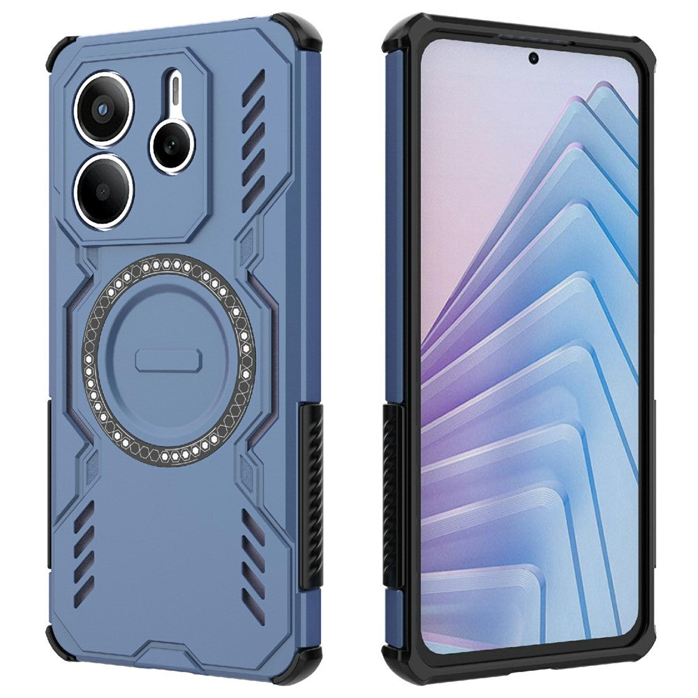 Xiaomi Redmi Note 14 5G Magnetiskt Skal Butterfly Armor Hollow Värmeavledande PC + TPU mobilskal
