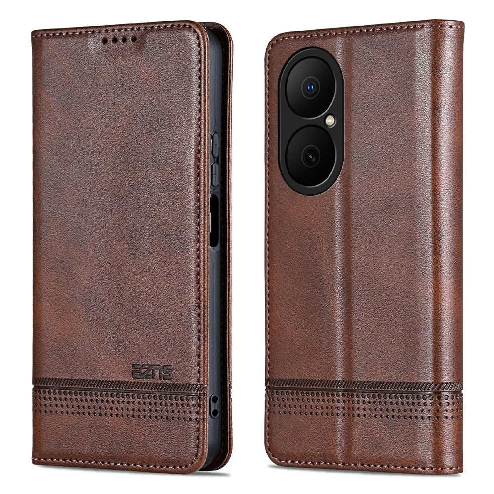 AZNS For Huawei Enjoy 80 Case Cowhide Texture PU Leather Wallet Phone Cover