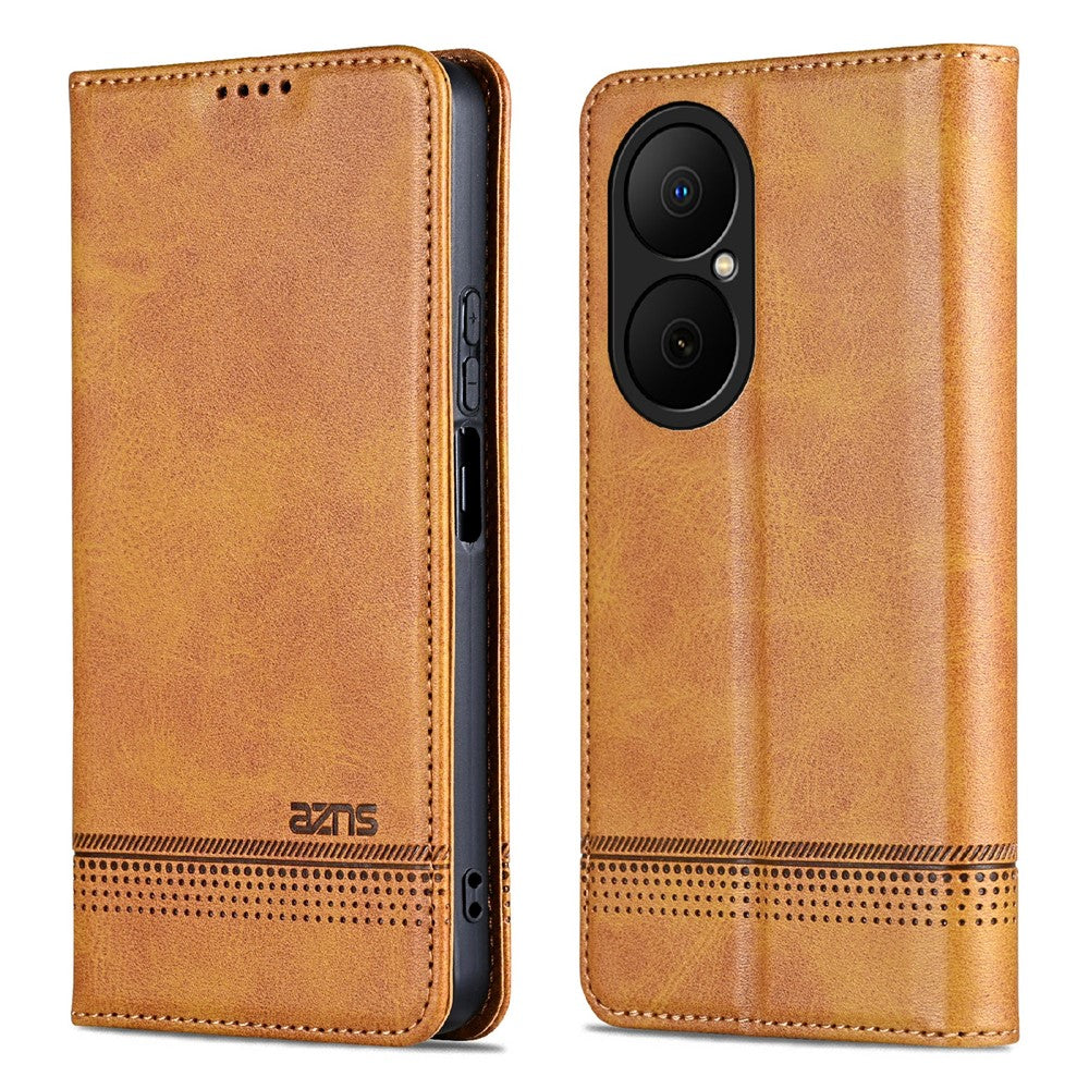 AZNS For Huawei Enjoy 80 Case Cowhide Texture PU Leather Wallet Phone Cover