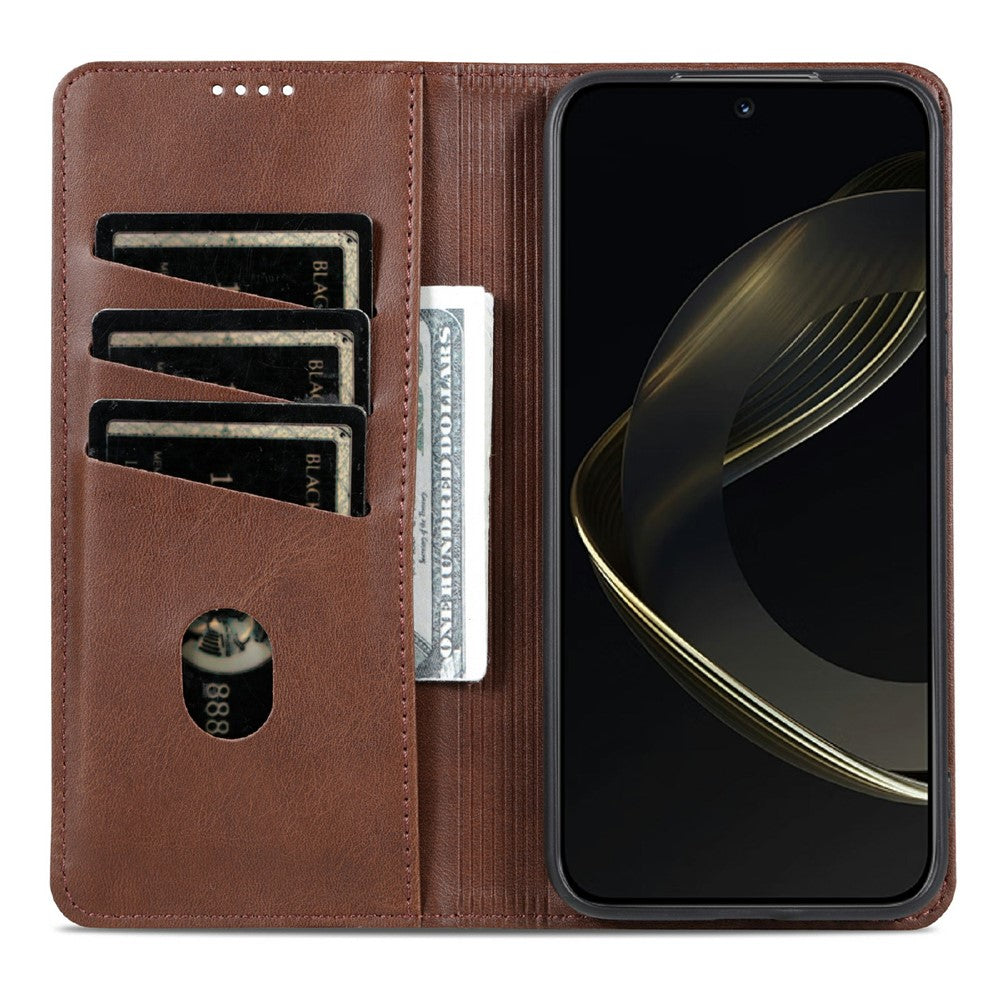 AZNS För Xiaomi Redmi Note 14S 4G Skal Kohudstruktur PU Läder Plånboksfodral