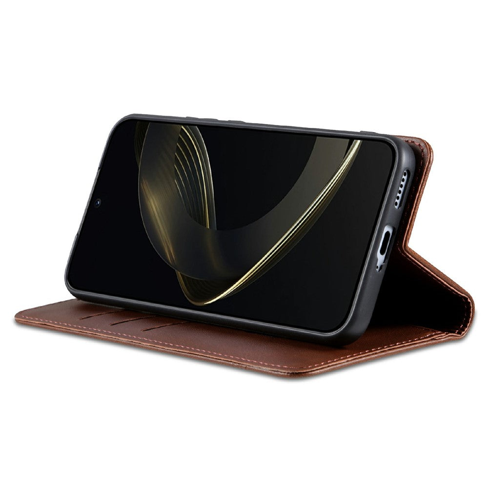 AZNS For Xiaomi Redmi Note 14S 4G Case Cowhide Texture PU Leather Wallet Phone Cover