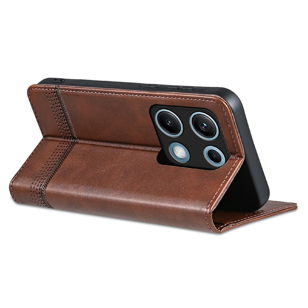 AZNS For Xiaomi Redmi Note 14S 4G Case Cowhide Texture PU Leather Wallet Phone Cover