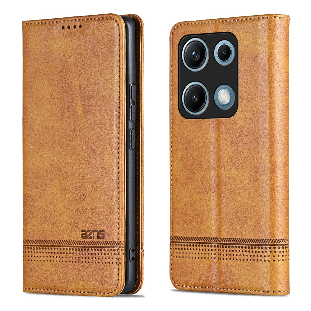 AZNS For Xiaomi Redmi Note 14S 4G Case Cowhide Texture PU Leather Wallet Phone Cover