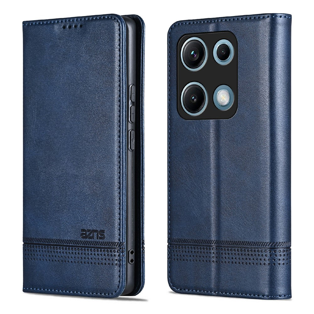 AZNS För Xiaomi Redmi Note 14S 4G Skal Kohudstruktur PU Läder Plånboksfodral