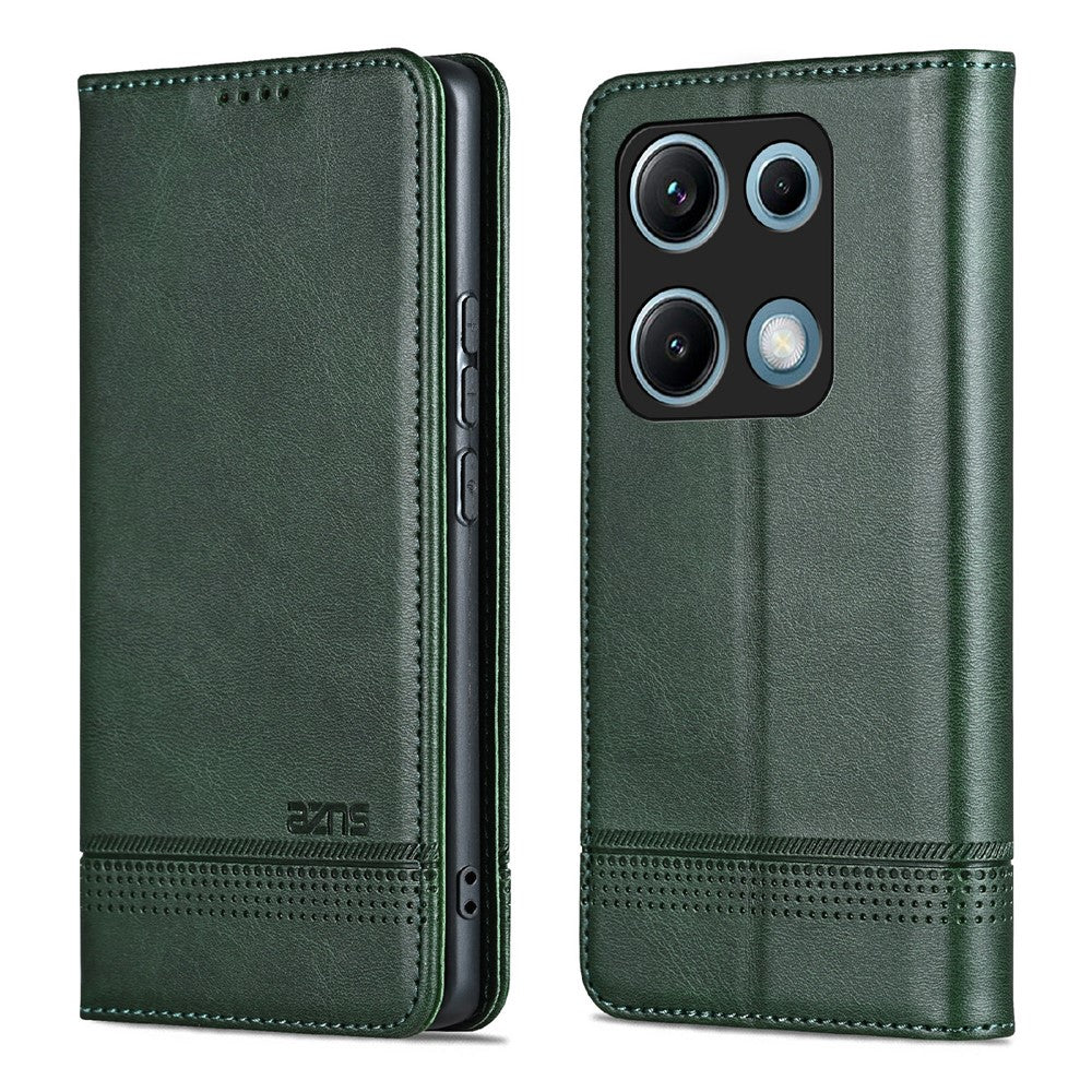 AZNS För Xiaomi Redmi Note 14S 4G Skal Kohudstruktur PU Läder Plånboksfodral