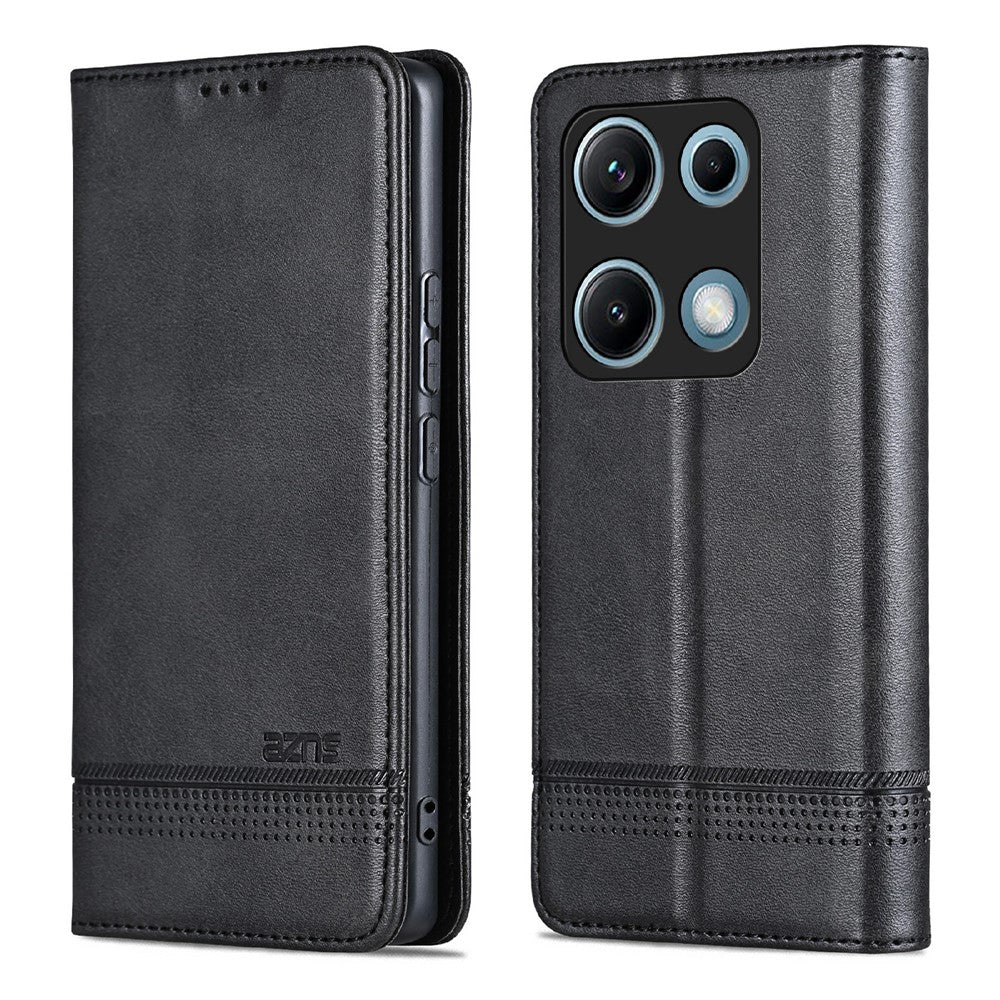 AZNS För Xiaomi Redmi Note 14S 4G Skal Kohudstruktur PU Läder Plånboksfodral