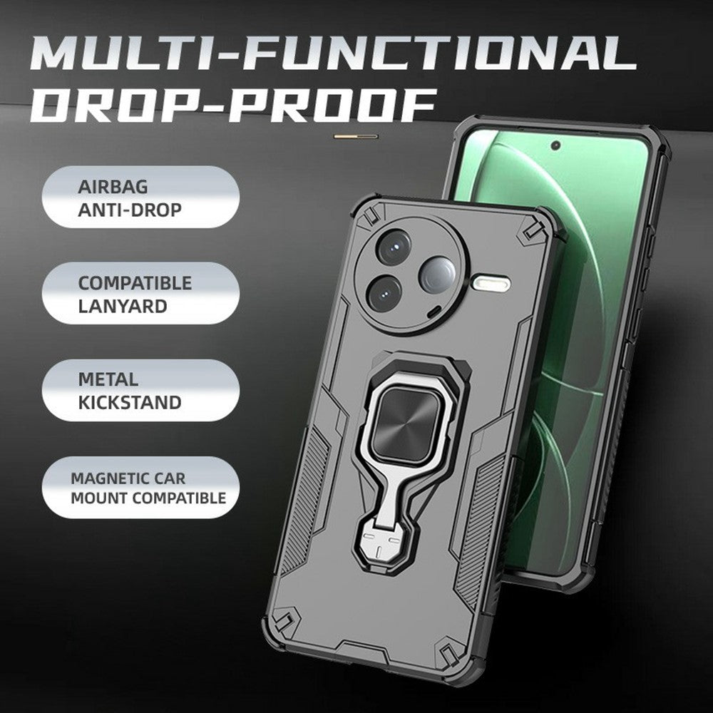For Xiaomi Redmi K80 5G  /  Poco F7 Pro 5G Case Rotatable Ring Kickstand PC + TPU Shockproof Phone Cover