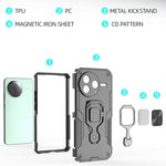 For Xiaomi Redmi K80 5G  /  Poco F7 Pro 5G Case Rotatable Ring Kickstand PC + TPU Shockproof Phone Cover
