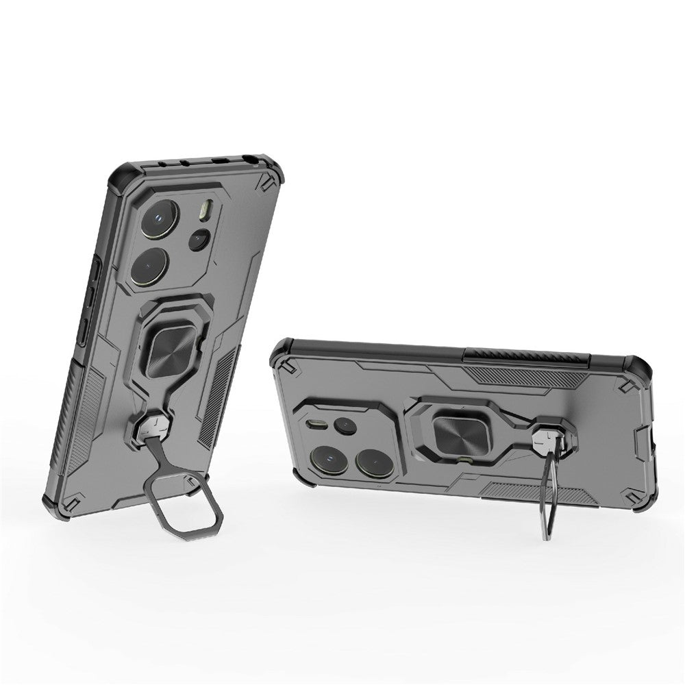 For Xiaomi Redmi Note 14 4G (164.84mm) Case Rotatable Ring Kickstand PC + TPU Shockproof Phone Cover