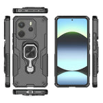For Xiaomi Redmi Note 14 4G (164.84mm) Case Rotatable Ring Kickstand PC + TPU Shockproof Phone Cover