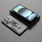 For Xiaomi Redmi Note 14 4G (164.84mm) Case Rotatable Ring Kickstand PC + TPU Shockproof Phone Cover