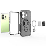 For Xiaomi Redmi Note 14 4G (164.84mm) Case Rotatable Ring Kickstand PC + TPU Shockproof Phone Cover