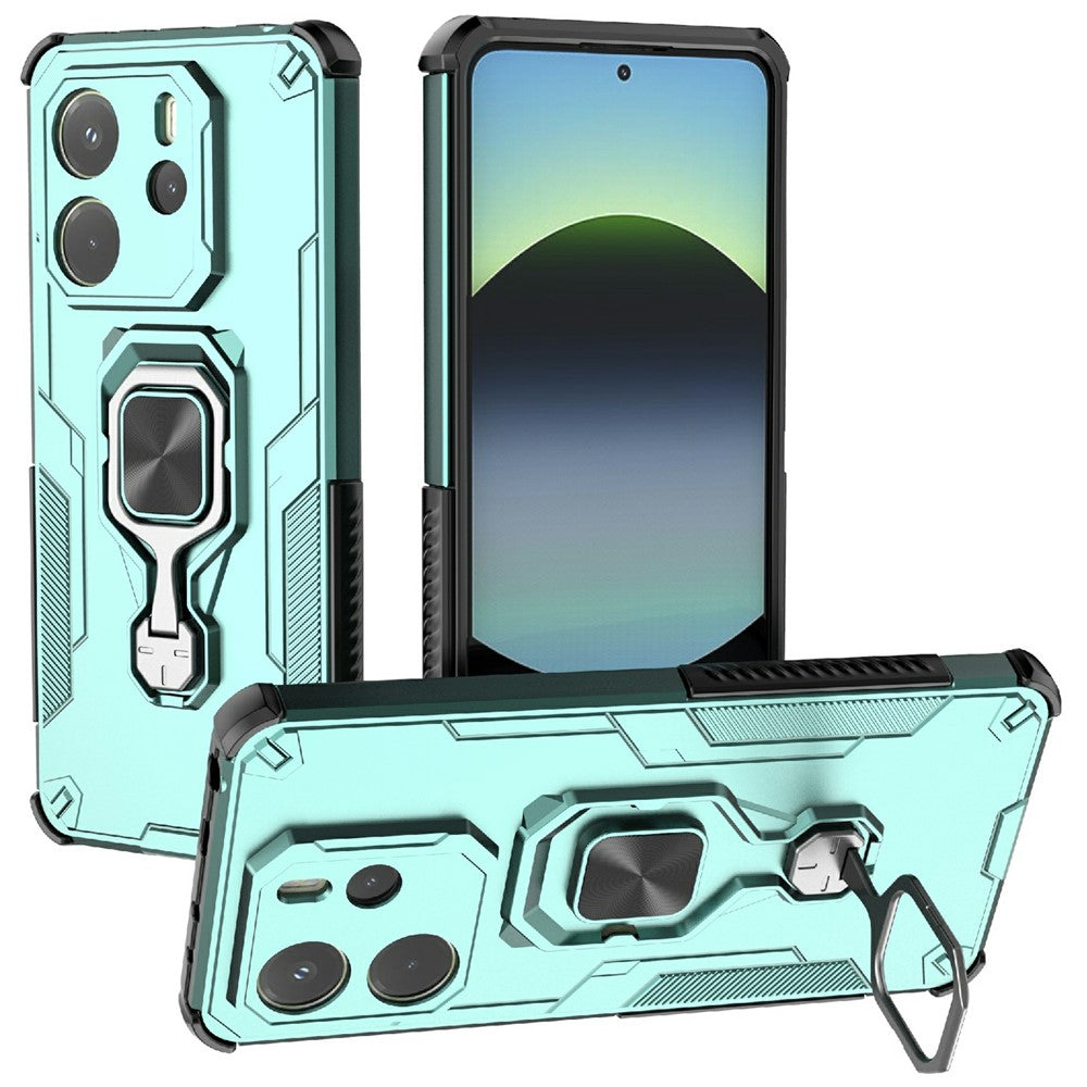 For Xiaomi Redmi Note 14 4G (164.84mm) Case Rotatable Ring Kickstand PC + TPU Shockproof Phone Cover