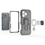 For Honor 400 Lite 5G Case Rotatable Ring Kickstand PC + TPU Shockproof Phone Cover