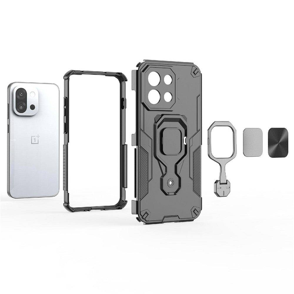 For OnePlus 13T 5G Case Rotatable Ring Kickstand PC + TPU Shockproof Phone Cover