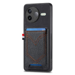 Xiaomi Poco F7 Pro 5G / Xiaomi Redmi K80 5G mobilskal Retro Jean Tygtextur Läder Baksida med Korthållare