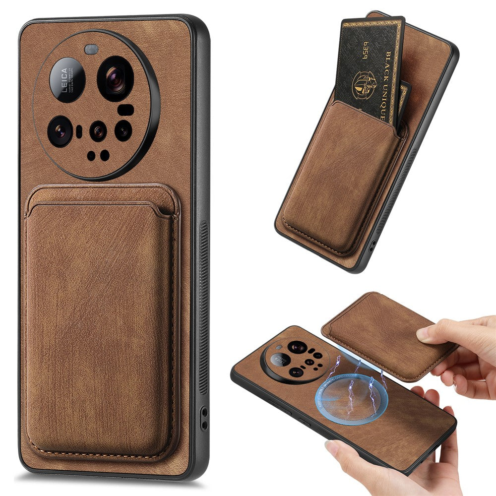 For Xiaomi 15 Ultra Magnetic Case Leather Back Cover with Detachable Card Holder