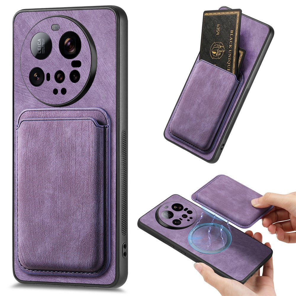 For Xiaomi 15 Ultra Magnetic Case Leather Back Cover with Detachable Card Holder
