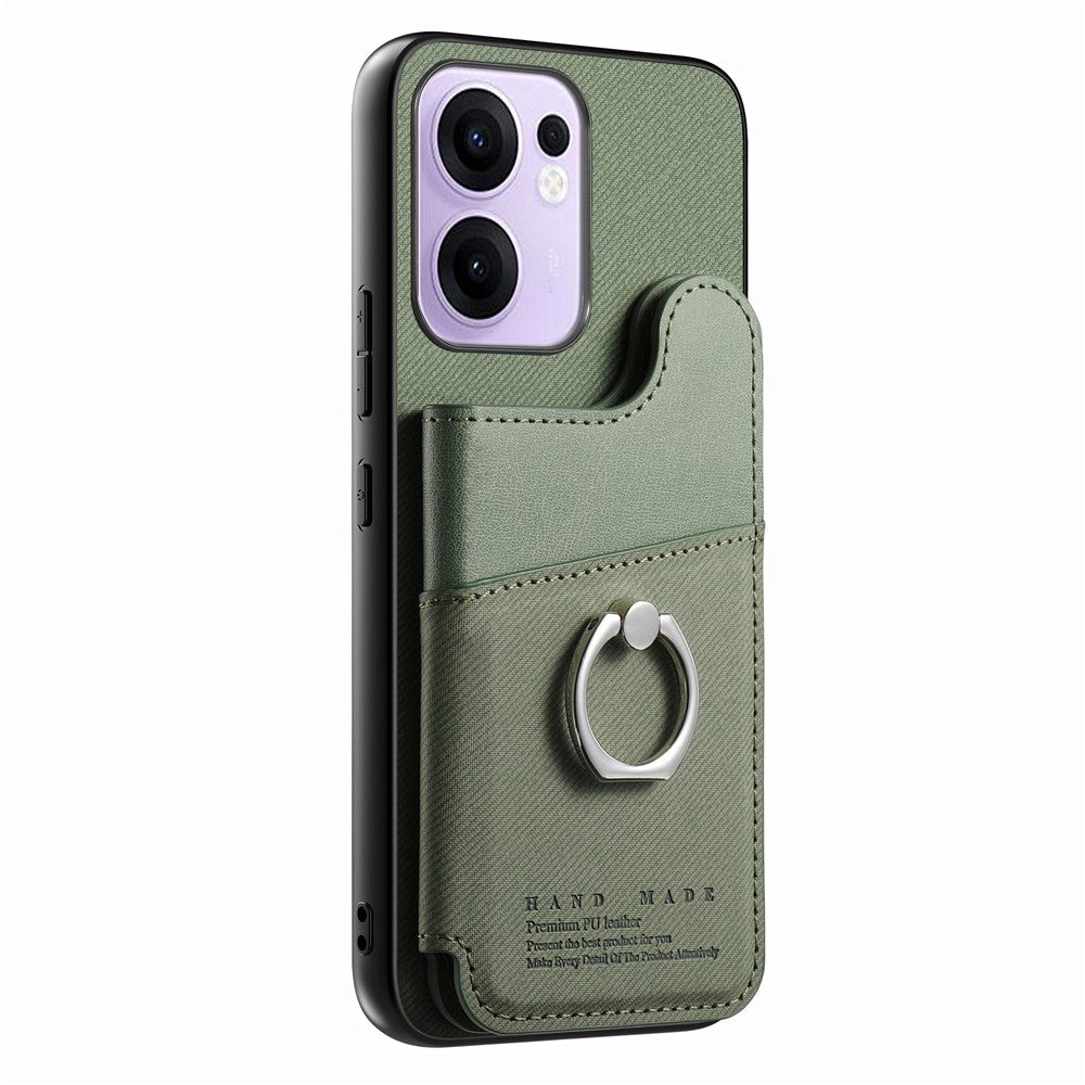 Oppo Reno13 F 5G (Reno 13 FS 5G) / 4G-skal med korthållare, stativ, läder + TPU + PC-mobilskal