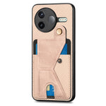 For Xiaomi Poco F7 Pro 5G / Xiaomi Redmi K80 5G Case with K-Shaped Kickstand Leather Phone Back Cover