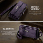 CASEME For Samsung Galaxy S25 Edge Case  C39 RFID Blocking Zipper Wallet Stand Leather Cover with Strap
