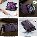 CASEME For Samsung Galaxy S25 Edge Case  C39 RFID Blocking Zipper Wallet Stand Leather Cover with Strap