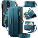 CASEME For Samsung Galaxy S25 Edge Case  C39 RFID Blocking Zipper Wallet Stand Leather Cover with Strap