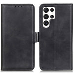 Cowhide Texture PU Leather Case for Samsung Galaxy S23 Ultra, Foldable Stand Dual Magnetic Clasp Phone Wallet Cover